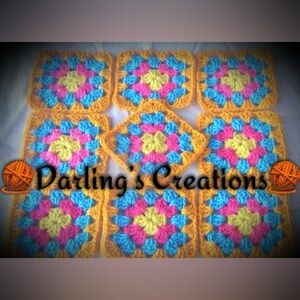 Granny Squares Crocheted Trimmed Handmade 24pcs